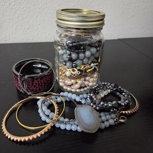 Mystery Jewelry Jar 16oz Wearable Lot Necklaces Bracelets Earrings Rings Pendant